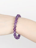 8mm Natural Amethyst Crystal Energy Stone Elastic Stretchable Amethyst Beads Bracelet